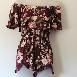 🙋RUE 21 OFF THE SHOULDER FLORAL ROMPER